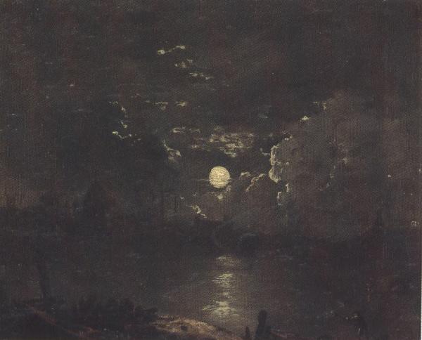 Attributed to henry pether The City of London from the Thames by Moonlight (mk37) Germany oil painting art